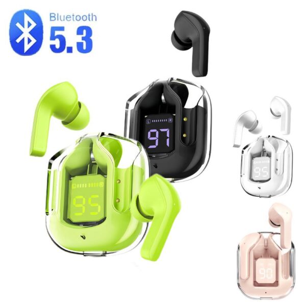 Wireless Bluetooth Earbuds with Noise Cancelation, Digital Display Charging Case, Waterproof Design, and Gaming Compatibility